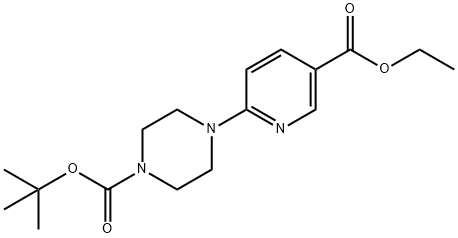 4-(5-乙氧羰基-吡啶-2-基)-哌嗪-1-甲酸叔丁酯, 201809-20-3, 结构式