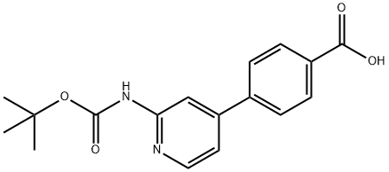 4-(2-Boc-amino-pyridin-4-yl)-benzoic acid Structure