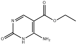 2-ヒドロキシ-4-アミノピリミジン-5-カルボン酸エチル 化学構造式