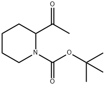 2-Acetyl-1-piperidinecarboxylic acid tert-butyl ester Structure