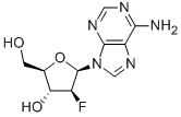 9-(2-Deoxy-2-fluoro-beta-D-arabinofuranosyl)adenine Struktur