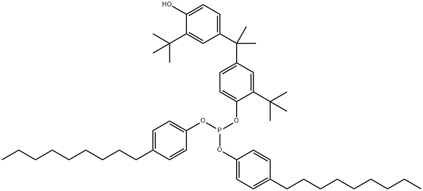 2-(tert-butyl)-4-[1-[3-(tert-butyl)-4-hydroxyphenyl]-1-methylethyl]phenyl bis(4-nonylphenyl) phosphite Structure