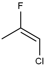 (E)-1-クロロ-2-フルオロ-1-プロペン 化学構造式