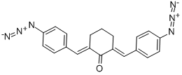 2,6-ビス(4-アジドベンジリデン)シクロヘキサノン (約30% 水湿潤品) 化学構造式