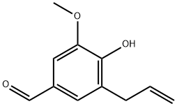 3-アリル-4-ヒドロキシ-5-メトキシベンズアルデヒド 化学構造式
