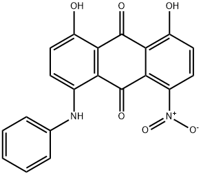 4-アニリノ-1,8-ジヒドロキシ-5-ニトロアントラキノン 化学構造式