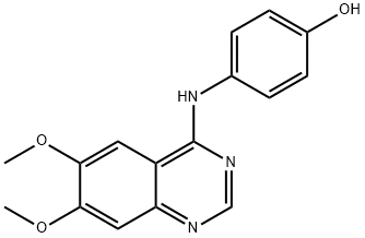 4-(4'-羟基苯基)氨基-6,7-二甲氧基喹唑啉 结构式