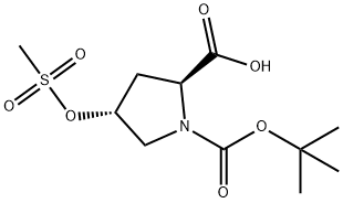 (2S,4R)-4-[(甲磺酰基)氧基]-1,2-吡咯烷二甲酸 1-叔丁酯, 202477-59-6, 结构式