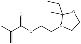 2-メチルプロペン酸2-(2-エチル-2-メチルオキサゾリジン-3-イル)エチル 化学構造式