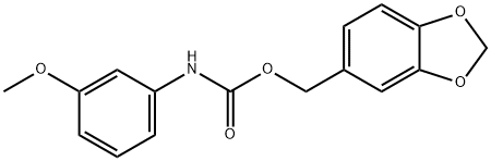 Carbamic acid, (3-methoxyphenyl)-, 1,3-benzodioxol-5-ylmethyl ester (9CI) Struktur