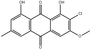 1,8-Dihydroxy-3-methyl-6-methoxy-7-chloroanthracene-9,10-dione Struktur