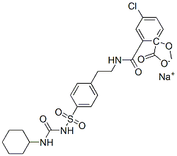 sodium 5-chloro-N-[2-[4-[[[(cyclohexylamino)carbonyl]amino]sulphonyl]phenyl]ethyl]-2-methoxybenzamidate Structure