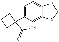 1-(1,3-苯并二噁茂-5-基)环丁烷甲酸, 202737-28-8, 结构式