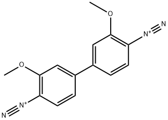 3,3'-ジメトキシ-1,1'-ビフェニル-4,4'-ビスジアゾニウム 化学構造式