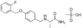 (S)-2-((4-((2-氟苄基)氧基)苄基)-氨基)丙酰胺甲烷磺酸酯, 202825-45-4, 结构式