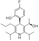 (ALPHAR,4R)-4-(4-氟-2-羟基苯基)-ALPHA-甲基-2,6-双(1-甲基乙基)-5-丙基-3-吡啶甲醇, 202917-17-7, 结构式