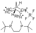 (S,S)-1,2-BIS[(TERT-BUTYL)METHYLPHOSPHINO]ETHANE[ETA-(2,5-NORBORNADIENE)]RHODIUM(I) TETRAFLUOROBORATE Struktur