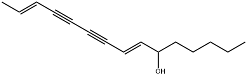 (7E,13E)-7,13-ペンタデカジエン-9,11-ジイン-6-オール 化学構造式