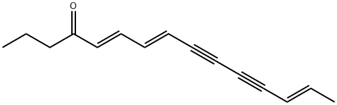 (5E,7E,13E)-5,7,13-ペンタデカトリエン-9,11-ジイン-4-オン 化学構造式