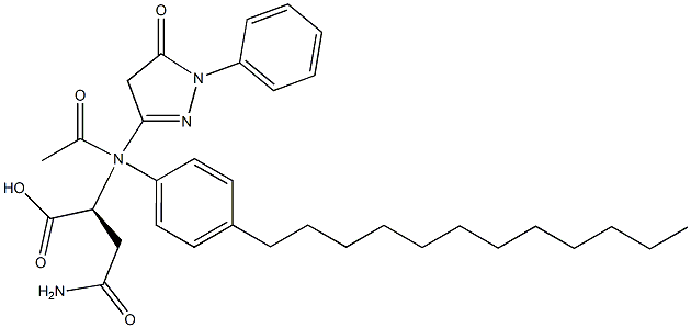N2-acetyl-N2-(4-dodecylphenyl)-N-(4,5-dihydro-5-oxo-1-phenyl-1H-pyrazol-3-yl)-L-asparagine|