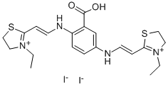 2,2'-[(2-carboxy-p-phenylene)bis(iminovinylene)]bis[3-ethyl-4,5-dihydrothiazolium] diiodide  Structure
