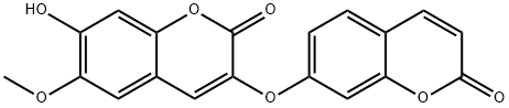7-ヒドロキシ-6-メトキシ-3-[(2-オキソ-2H-1-ベンゾピラン7-イル)-オキシ]-2H-1-ベンゾピラン-2-オン 化学構造式