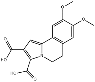 5,6-ジヒドロ-8,9-ジメトキシピロロ[2,1-a]イソキノリン-2,3-ジカルボン酸 化学構造式
