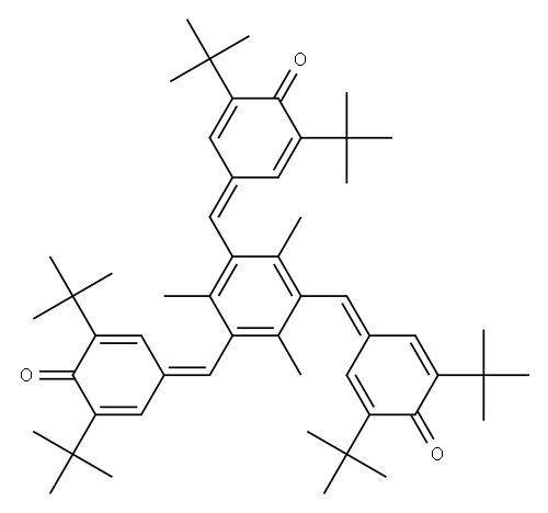 1,3,5-トリス(3,5-ジ-tert-ブチル-4-オキソ-2,5-シクロヘキサジエン-1-イリデンメチル)-2,4,6-トリメチルベンゼン 化学構造式
