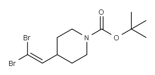 叔-丁基 4-(2,2-二溴乙烯基)哌啶-1-甲酸基酯, 203664-61-3, 结构式