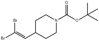 叔-丁基 4-(2,2-二溴乙烯基)哌啶-1-甲酸基酯, 203664-61-3, 结构式