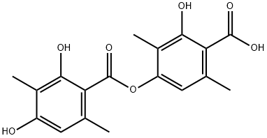 4-(2,4-Dihydroxy-3,6-dimethylbenzoyloxy)-2-hydroxy-3,6-dimethylbenzoic acid,20372-89-8,结构式