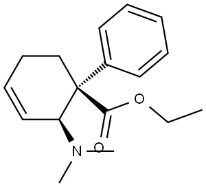 ethyl cis-2-(dimethylamino)-1-phenylcyclohex-3-ene-1-carboxylate  Struktur