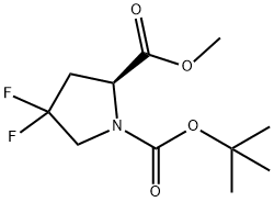 N-BOC-4,4-ジフルオロ-L-プロリンメチルエステル 化学構造式