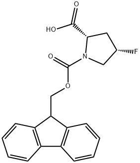 (2S,4S)-FMOC-4-氟吡咯烷-2-甲酸, 203866-19-7, 结构式