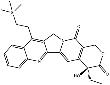 (4S)-4-乙基-4-羟基-11-(2-三甲基硅基)乙基)-1H-吡喃并[3',4':6,7]氮茚并[1,2-B]喹啉-3,14(4H,12H)-二酮,203923-89-1,结构式