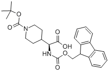 (S)-A-FMOC-D-BOC-4-PIPERIDYLGLYCINE Struktur