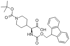 (S)-A-FMOC-D-BOC-4-PIPERIDYLGLYCINE Structure