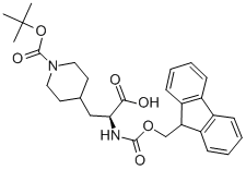 N-ALPHA-FMOC-BETA-(1-BOC-PIPERIDIN-4-YL)-D,L-ALANINE|(S)-1-(1,1-二甲基乙氧基)羰基-ALPHA-(9H-芴-9-基甲氧基)羰基)