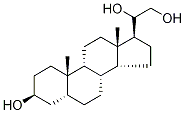 (3α,5β)-Pregnane-3,20,21-triol 化学構造式
