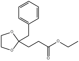 2-(フェニルメチル)-1,3-ジオキソラン-2-プロピオン酸エチル 化学構造式