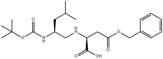 BOC-LEU-PSI(CH2NH)-ASP(OBZL)-OH Struktur