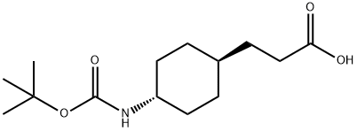 TRANS-3-(4-TERT-ブトキシカルボニルアミノシクロヘキシル)プロピオン酸 化学構造式