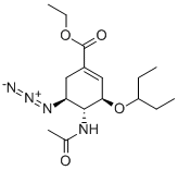 ETHYL (3R,4R,5S)-4-ACETAMIDO-5-AZIDO-3-(1-ETHYLPROPOXY)CYCLOHEX-1-ENE-1-CARBOXYLATE 化学構造式