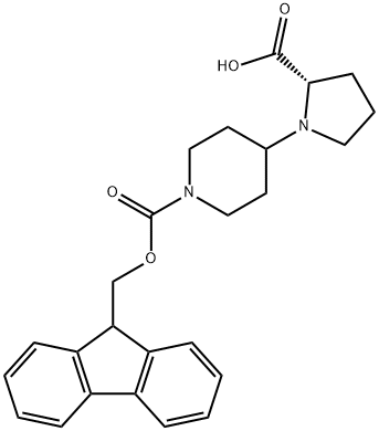 N-芴甲氧羰基-4-哌啶基-L-脯氨酸 结构式
