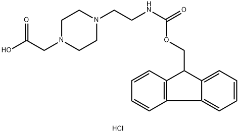 4-[2-(FMOC-氨基)乙基]哌嗪-1-基乙酸 二盐酸盐, 204320-65-0, 结构式