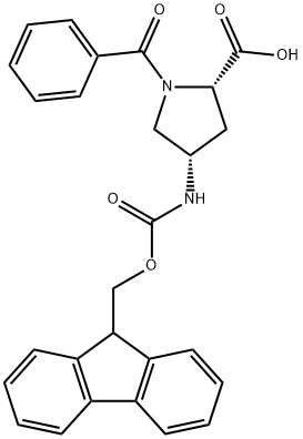 L-Proline, 1-benzoyl-4-[[(9H-fluoren-9-ylmethoxy)carbonyl]amino]-, (4S)- (9CI) Structure