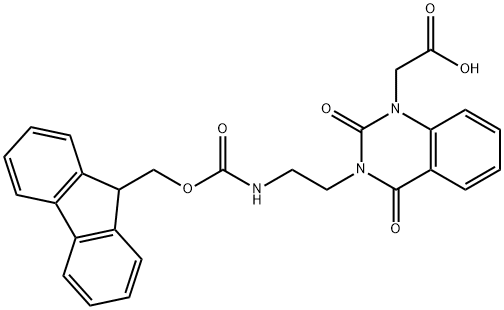 FMOC-3-(2-氨基乙基)1-羧基-1-甲基喹唑啉-2,4-二酮, 204322-92-9, 结构式