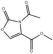 4-Oxazolecarboxylic  acid,  3-acetyl-2,3-dihydro-2-oxo-,  methyl  ester Struktur