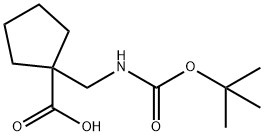 Boc-1-aminomethyl-cyclopentane carboxylic acid Structure