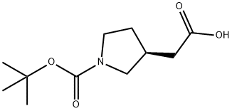 (S)‐(N‐BOC‐ピロリジン‐3‐イル)酢酸 化学構造式
